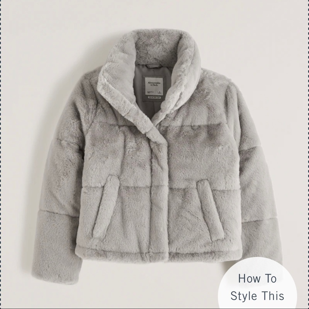 NWT! Abercrombie & Fitch fur mini puffer.